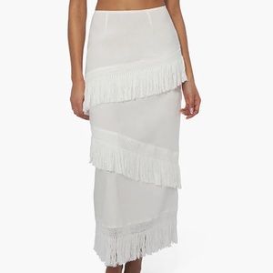 WeWoreWhat Linen Blend Skirt / Off White / S